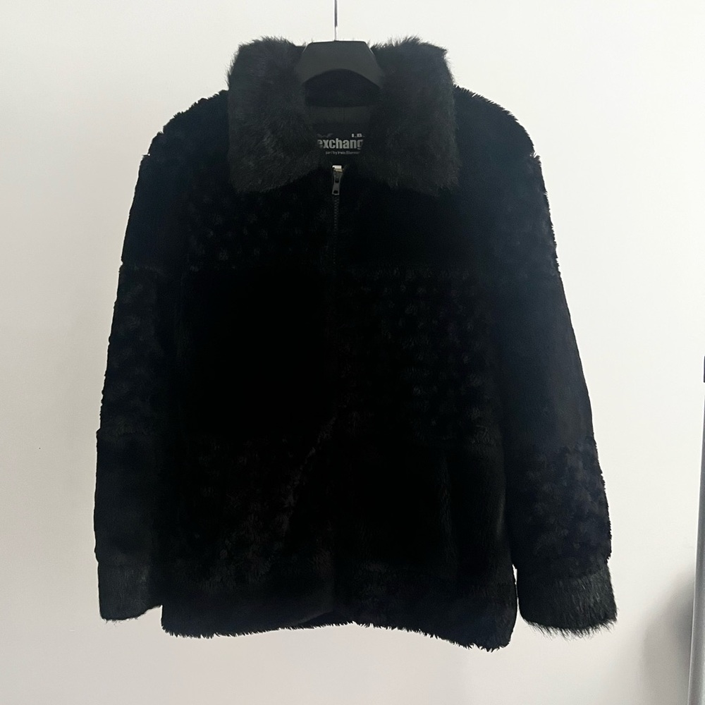 L.B. Exchange Black Faux Fur Coat